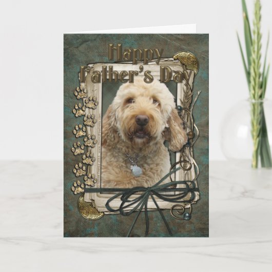 Carte Fête des pères - Poches de pierre - GoldenDoodle (Devant)