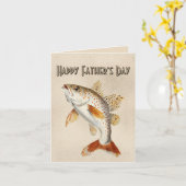 Carte Fête des Pères Poisson Nageant (Fleur jaune)