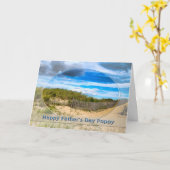 CARTE FÊTE DES PÈRES - POPPY - PLAGE/OCÉAN/DUNES SCÈNE (Fleur jaune)