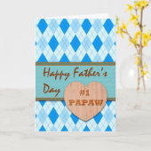 Carte Fête des pères pour #1 Papaw, Jacquard Design (Fleur jaune)