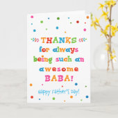 Carte fête des pères pour Baba (Fleur jaune)