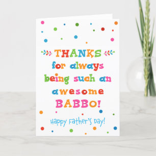 Carte fête des pères pour Babbo