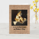 Carte Fête des pères pour Belle-Belle-Frère & Tabby Chat (Fleur jaune)