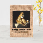 Carte Fête des pères pour Brother, Boxer et Tabby Cat (Fleur jaune)