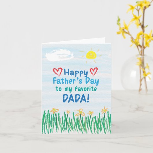 Carte fête des pères pour Dada (Fleur jaune)