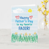 Carte fête des pères pour Faoir (Fleur jaune)