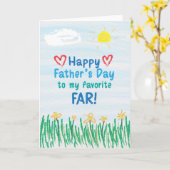 Carte fête des pères pour Far (Fleur jaune)