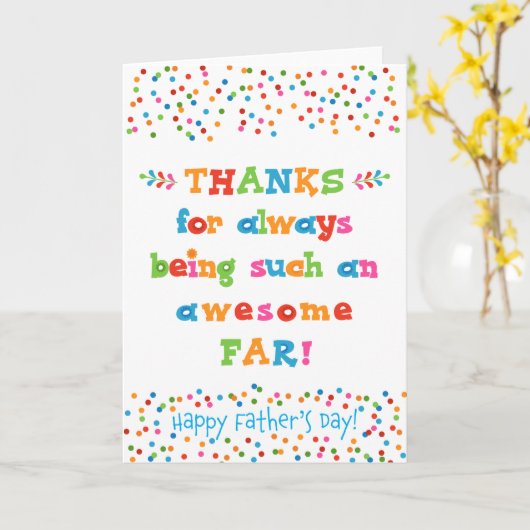 Carte fête des pères pour Far (Fleur jaune)