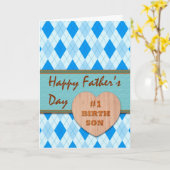 Carte Fête des pères pour Fils de naissance, Coeur de bo (Fleur jaune)