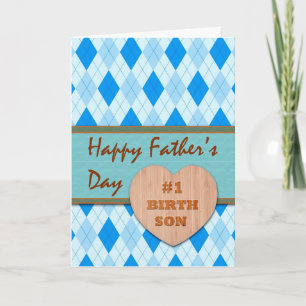 Carte Fête des pères pour Fils de naissance, Coeur de bo