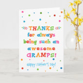 Carte fête des pères pour Gramps (Fleur jaune)