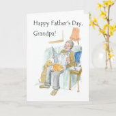 Carte fête des pères pour grand-père (Fleur jaune)