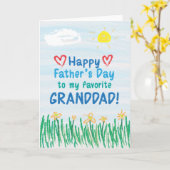 Carte fête des pères pour grand-père (Fleur jaune)