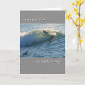 Carte Fête des pères pour Grandson - Surf (Fleur jaune)