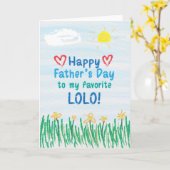 Carte fête des pères pour Lolo (Fleur jaune)