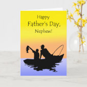 Carte Fête des pères pour Nephew, scène de pêche (Fleur jaune)