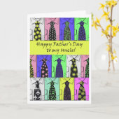 Carte Fête des pères pour oncle, chemises et Cravates (Fleur jaune)