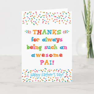 Carte fête des pères pour Pai