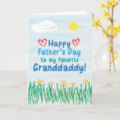 Carte fête des pères pour papa (Fleur jaune)