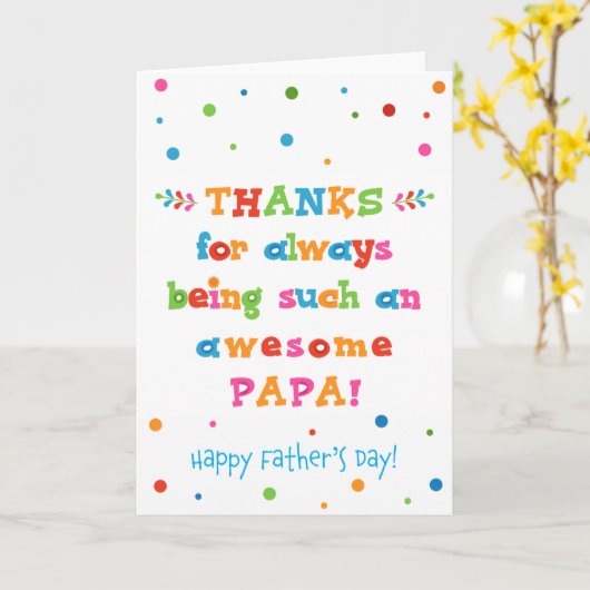 Carte fête des pères pour Papa (Fleur jaune)