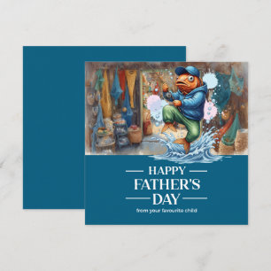 Carte Fête des Pères pour Papa amateur de pêche