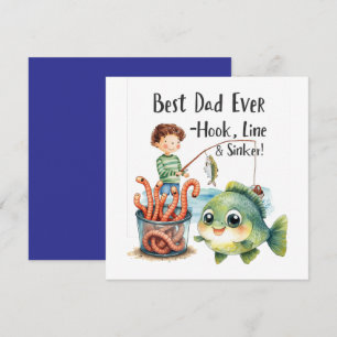 Carte Fête des Pères pour Papa amateur de pêche