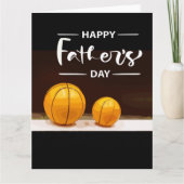 Carte Fête des Pères pour papa basket-ball noir  (Devant)