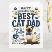 Carte Fête des Pères pour papa chat (Fleur jaune)