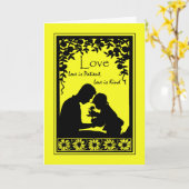 Carte Fête des pères pour papa, l'amour est patient, Sil (Fleur jaune)