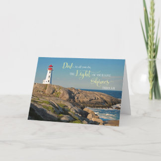 Carte Fête des Pères pour Papa Phare sur le rivage roche