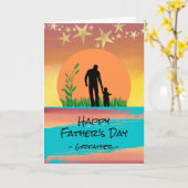 Carte Fête des pères pour Parrain Aimez-vous aux étoiles (Fleur jaune)