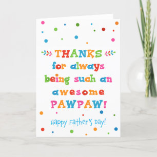 Carte fête des pères pour Pawpaw