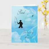 Carte Fête des pères pour pêche de l'ami/pêcheur de vol (Fleur jaune)