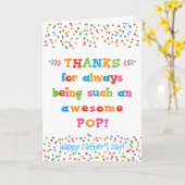 Carte fête des pères pour Pop (Fleur jaune)