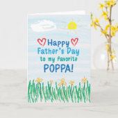 Carte fête des pères pour Poppa (Fleur jaune)