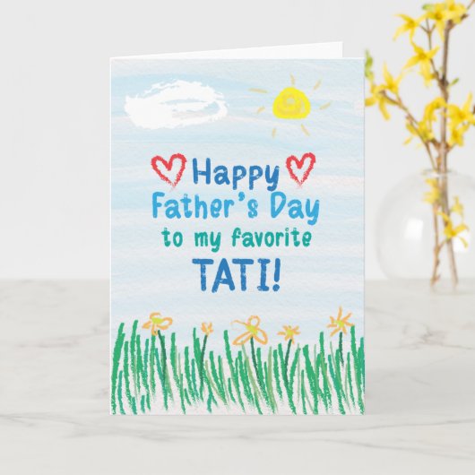 Carte fête des pères pour Tati (Fleur jaune)