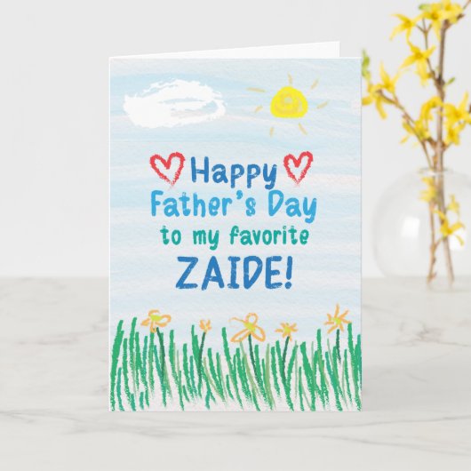 Carte fête des pères pour Zaide (Fleur jaune)