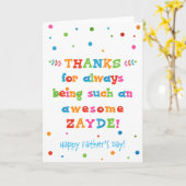 Carte fête des pères pour Zayde (Fleur jaune)