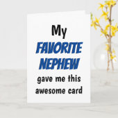 Carte Fête des pères préférée Nephew Funny (Fleur jaune)