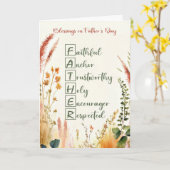 Carte Fête des pères religieuse Mots Acrostiques Fleur s (Fleur jaune)