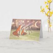 Carte Fête des pères Renard (Fleur jaune)