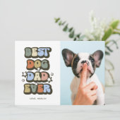 Carte Fête des pères Retro Best Dog Papa (Debout devant)