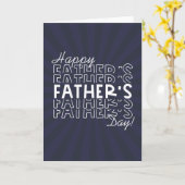 Carte Fête des pères rétro Blue Sunburst (Fleur jaune)