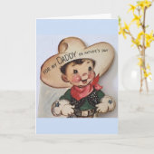 Carte Fête des pères Rétro - De Daddy's Little Cowboy (Fleur jaune)