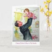 Carte Fête des pères Rétro - De Sa Fille Bébée, (Fleur jaune)