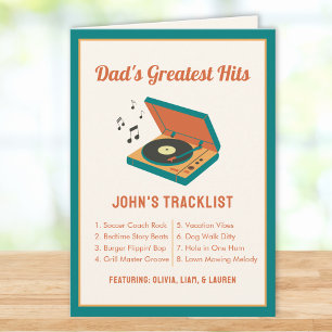 Carte Fête des pères rétro "Papa's Greatest Hits" Person