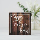 Carte Fête des pères Rustic Wood Arrière - plan (Debout devant)