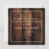 Carte Fête des pères Rustic Wood Arrière - plan (Dos)