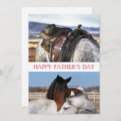 Carte Fête des pères rustique Cowboy (Devant / Derrière)