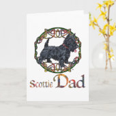 Carte Fête des Pères Scottish Terrier (Fleur jaune)